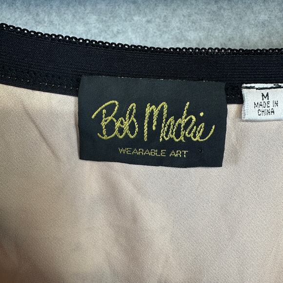 Bob Mackie Skirt Womens Size M Neutral Multi Floral Print Pull-On Woven Pleated - Picture 3 of 14